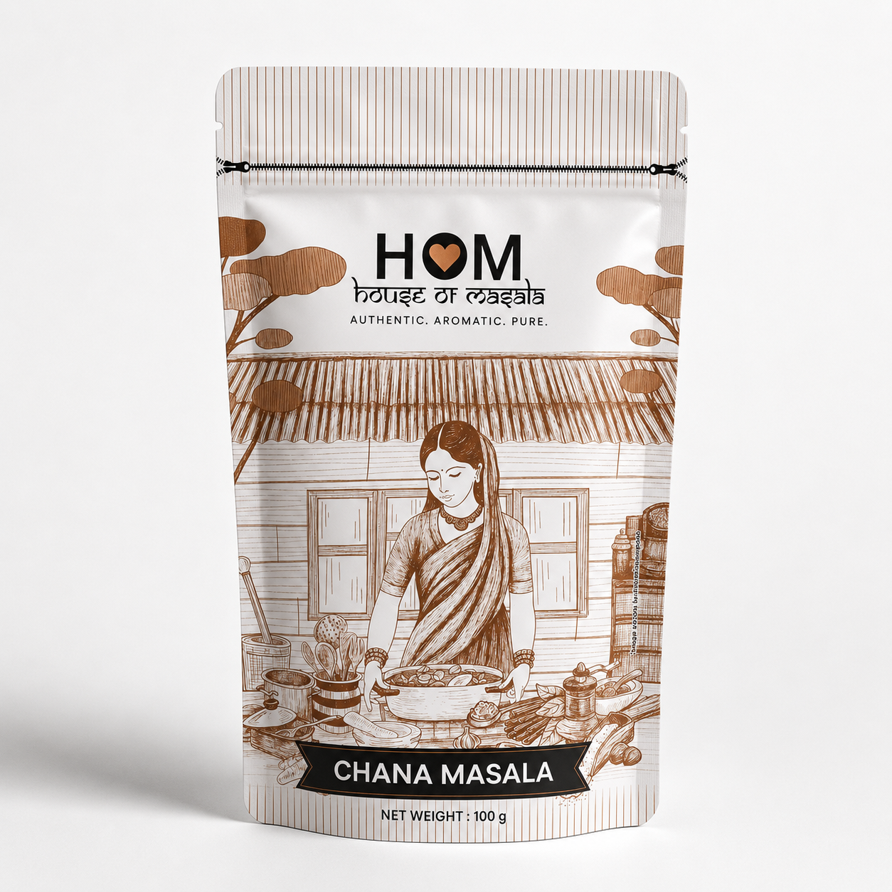 HOM Spice Combo Pack (Set of 3) – Haldi Powder, Chana Masala, Coriander Powder | 100G each