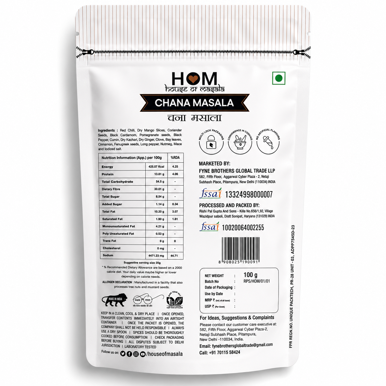 House of Masala | Chana Masala Spice Blend 100g