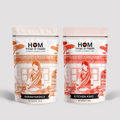 HOM Spice Combo Pack (Set of 2) – Garam Masala, Kitchen King | 100G each