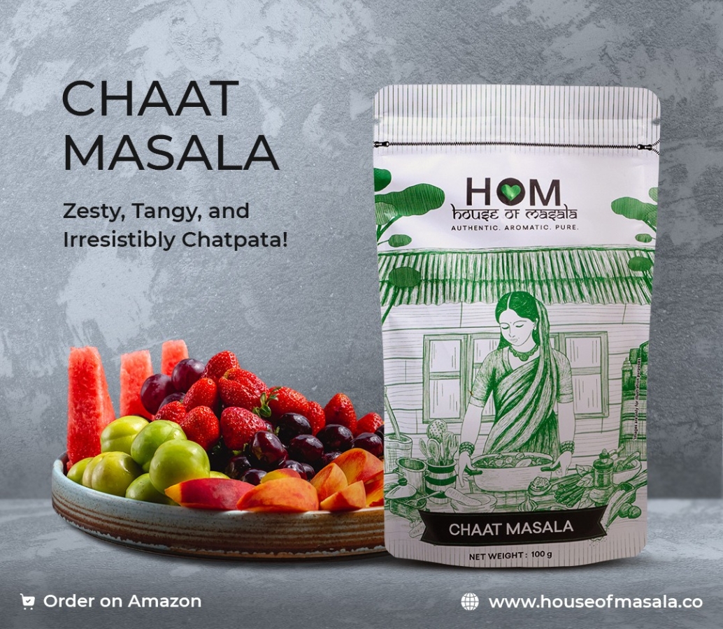 HOM House of Masala Chat Masala, 100g – Tangy & Spicy Blend for Authentic Indian Street Food Flavor